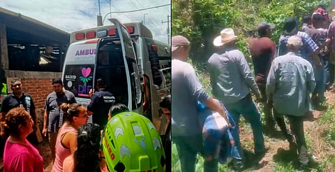 Seis jornaleros heridos tras caída de camioneta a barranco en zona rural de Uruapan