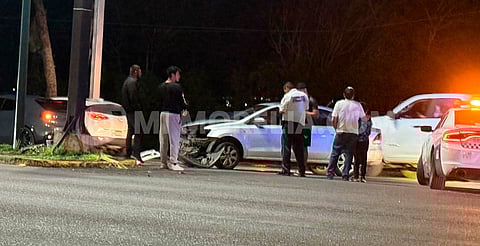 Se registra choque entre 2 autos en el Libramiento Poniente de Morelia 