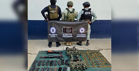 Aseguran armamento y vehículos en Buenavista