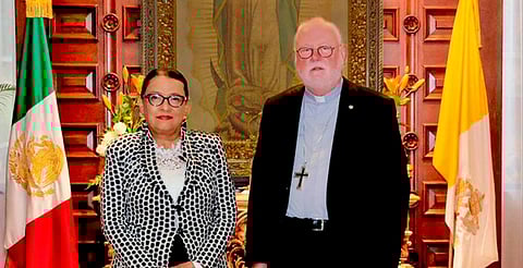 Canciller del Vaticano visita México y fortalece lazos con autoridades; oficiará misa en la Basílica de Guadalupe