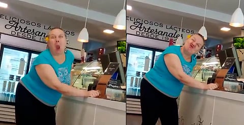 Turista extranjera insulta y hace muecas a empleados en heladería de CDMX