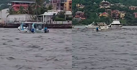 Fuerte oleaje en Zihuatanejo, tras sismo en Rusia, hunde varias lanchas [VIDEO]