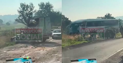 Camioneta y autobús chocan en la Morelia-Charo; reportan varios heridos