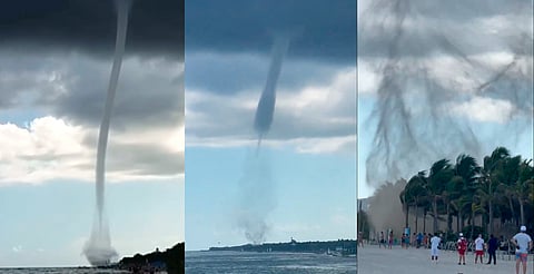 Impactante tromba marina sorprende frente a las costas de Quintana Roo [VIDEOS]