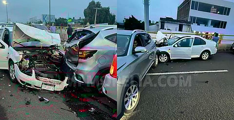 Al menos cuatro autos, involucrados en choque en salida a Quiroga; hay dos personas heridas