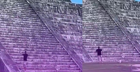 Otra vez: Turista sube a pirámide de Kukulcán y desata indignación en redes [VIDEO]