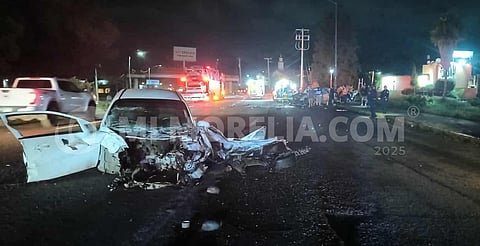 Choque vehicular múltiple deja 3 heridos en Morelia