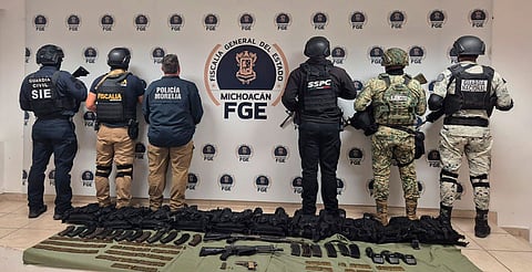 En acción operativa realizada en Tzitzio,  aseguran armamento y equipo táctico