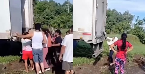 Con machetes y herramientas, roban camión en Chiapas tras ponchadura [VIDEO]