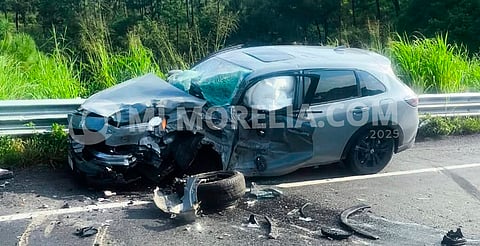 Dos lesionados tras aparatoso choque en la autopista Uruapan – Pátzcuaro