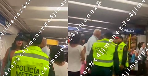 Mujer golpea a policía del Metro de la CDMX tras tumulto [VIDEO]