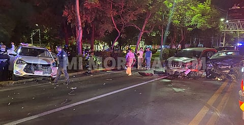 2 heridos tras aparatoso choque múltiple en avenida Camelinas, la noche del sábado