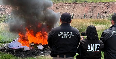 FGR destruye 95 kilos de droga y dos embarcaciones en Charo, Michoacán