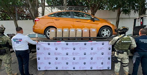 Aseguran vehículo con 57 kilos de marihuana en la Morelia-Pátzcuaro