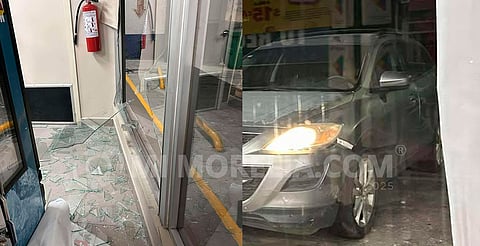Mujer impacta su auto contra Oxxo en Morelia, rompe cristales y se da a la fuga