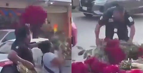 VIDEO: policías se llevan cempasúchil de comerciantes tras negativa a pagar cuotas