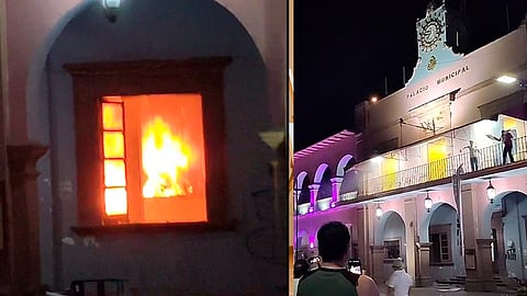 Marcha en Apatzingán termina con disturbios en Palacio Municipal [VIDEO]