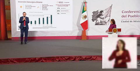 México rompe récord histórico en inversión extranjera; Sheinbaum y Ebrard lo celebran