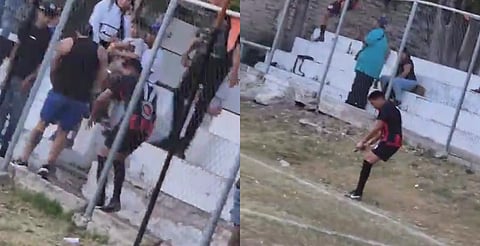 ¡Con arma en plena cancha! Riña campal interrumpe partido de liga en Jalisco [VIDEO]