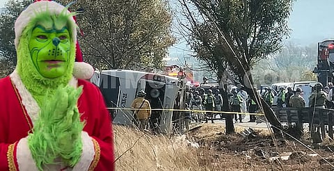 Grinch de Tlalpujahua manda mensaje tras tragedia de turistas que iban a Feria de la Esfera en Michoacán