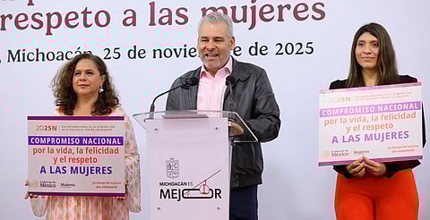 “En Michoacán estamos con ellas”, afirma Bedolla en el marco del 25N