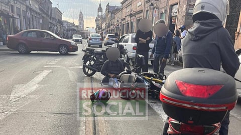 Esta tarde: accidente de motociclista provoca tráfico en avenida Madero, Morelia