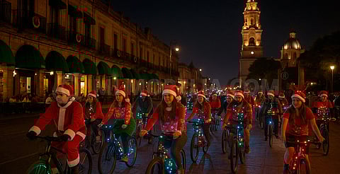 ¿Listos? Rodada navideña iluminará Morelia esta noche