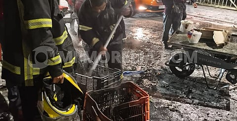 ¡Susto en Zitácuaro! Fuego consume carretilla con pirotecnia