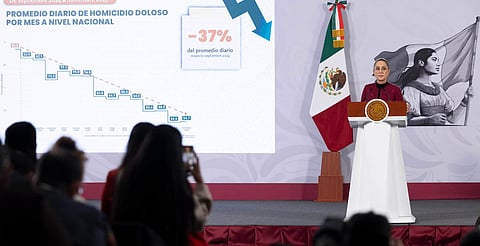 Homicidios dolosos bajan 37% en un año; noviembre de 2025, el más bajo desde 2015: Sheinbaum