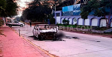 Hallan cuerpo calcinado junto a auto quemado en Cuitzeo