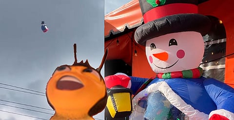Muñeco de nieve se va volando y desata búsqueda en redes [VIDEO]