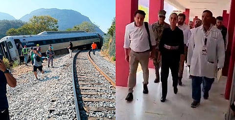 Sheinbaum visita a víctimas del accidente ferroviario en Oaxaca