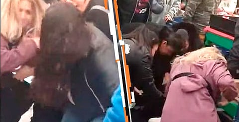 Testigos aseguran que la mujer intentó “saltarse” la fila ofreciendo dinero