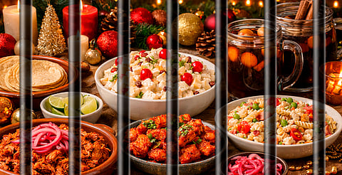 Cochinita, ensalada y ponche; la cena de Año Nuevo en barandilla en Morelia