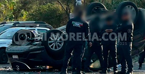 Vuelca auto tras choque en la carretera Tarímbaro–Zinapécuaro