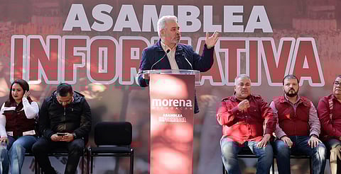 Bedolla y militancia de Morena en Ciudad Hidalgo refrendan apoyo a Sheinbaum en defensa de la soberanía