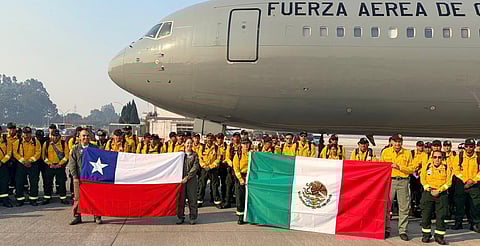 Brigadistas mexicanos se suman al combate de incendios en el sur de Chile