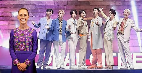 Gobierno de Corea ya analiza solicitud de Sheinbaum para más conciertos de BTS en México, aseguran
