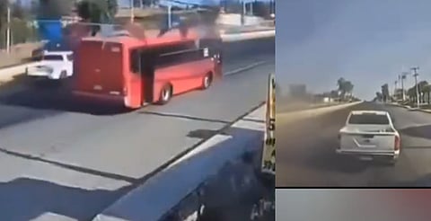 VIDEO: Chofer evade bloqueo y salva a pasajeros en Jalisco
