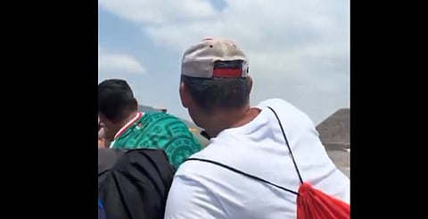 Difunden video de ataque en Teotihuacán; agresor habría lanzado amenazas a turistas