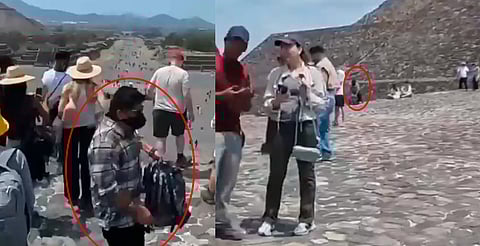 🔴 Nuevo video 360° capta al agresor entre turistas antes del ataque en Teotihuacán