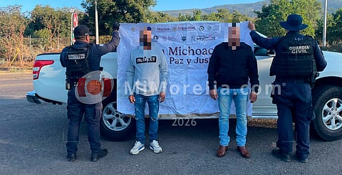 Detiene Guardia Civil a dos uruapenses en una camioneta involucrada en hechos delictivos