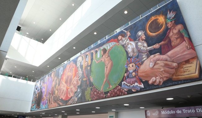 Mural ‘Pulso’ refleja historia y salud en hospital del IMSS