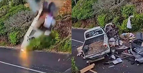 El conductor logró salir ileso pese a la violencia del impacto