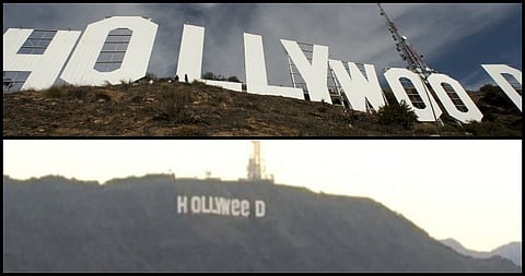 El letrero de Hollywood relacionado con la mariguana