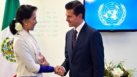 Aung San Suu Kyi es un símbolo internacional de la lucha pacífica y protagonista del moviemiento en favor de la democracia en Myanmar