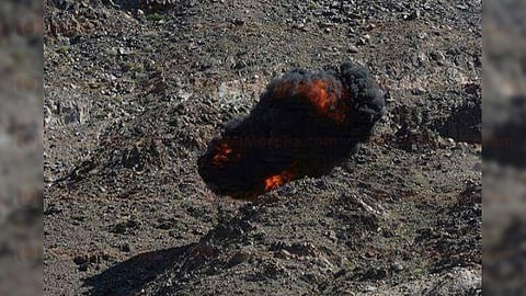 Al estrellarse, el helicóptero explotó