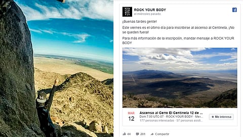 La empres local Rock Your Body habría abandonado a la joven Karen (Captura Facebook)