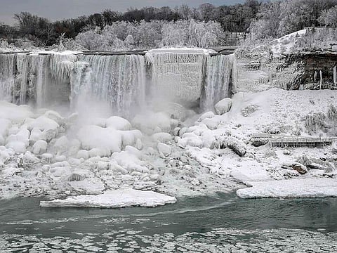 ¡Impresionantiii! Zonas de Cataratas del Niágara sufren congelación