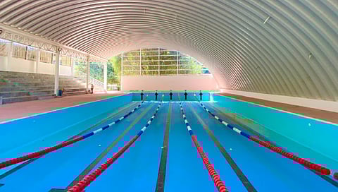 Es una obra integral, que además de la fosa techada, también cuenta con módulo de sanitarios, vestidores, gradas, cuarto de máquinas y otros accesorios (Foto Cortesía) 